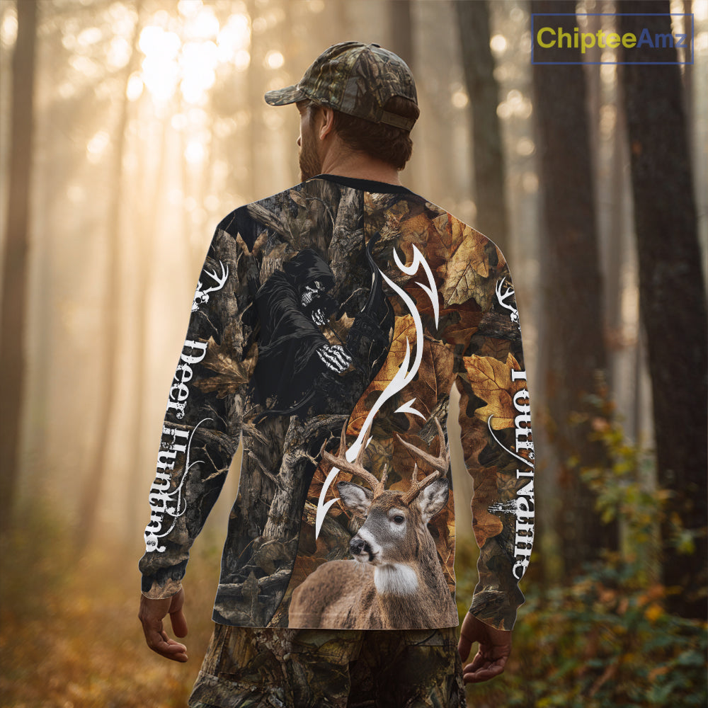 Deer Hunting Bow Grim Reaper Camouflage Shirts for Deer Hunters, Bow Hunting Shirts NHT317