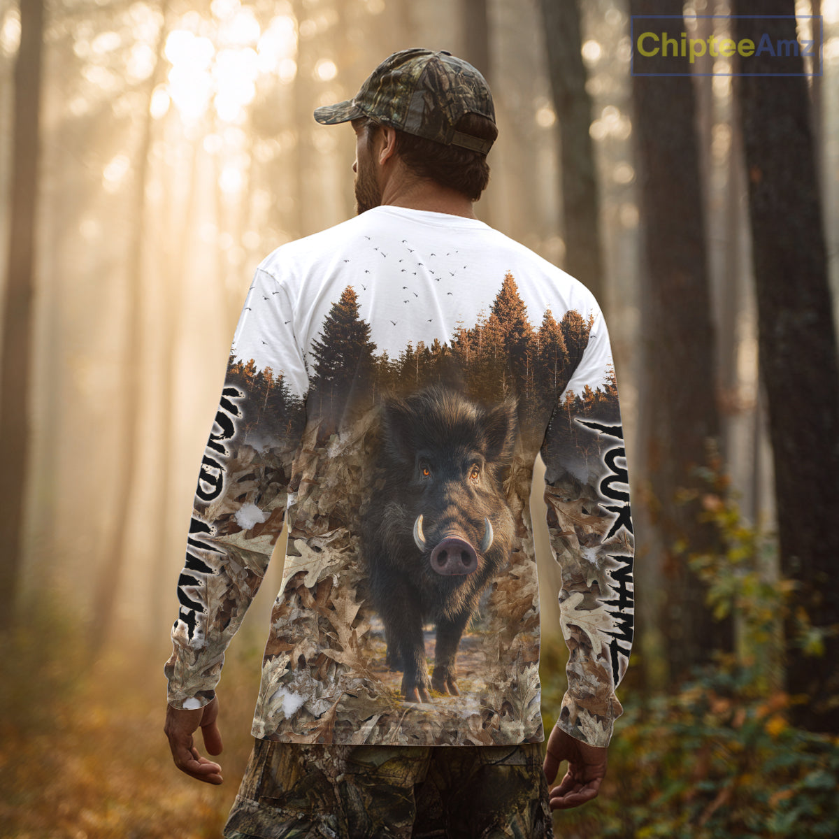 Beautiful Wild Boar Hunting Camouflage Custom Name Shirts for Hunter Gift For Hunter NHT102