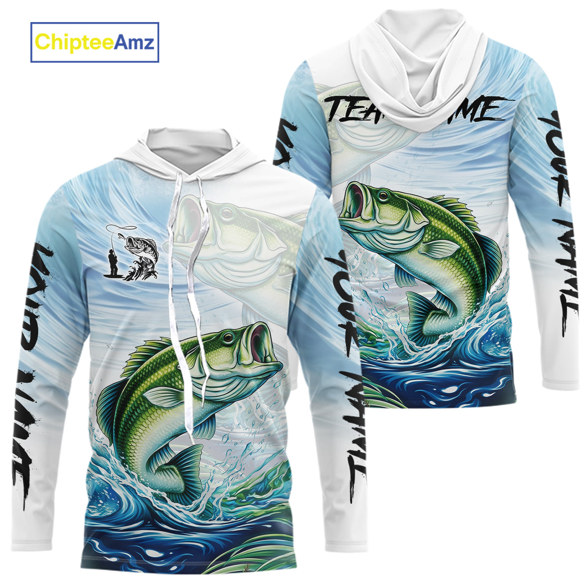 Bass Fishing Shirts Long Sleeve Customized Name Shirts, Largemouth Bass Fishing Jerseys NHT384