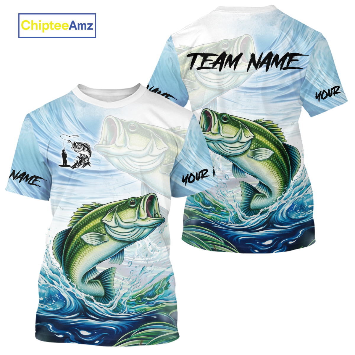 Bass Fishing T-Shirts Customized Name, Largemouth Bass Fishing Jerseys NHT384