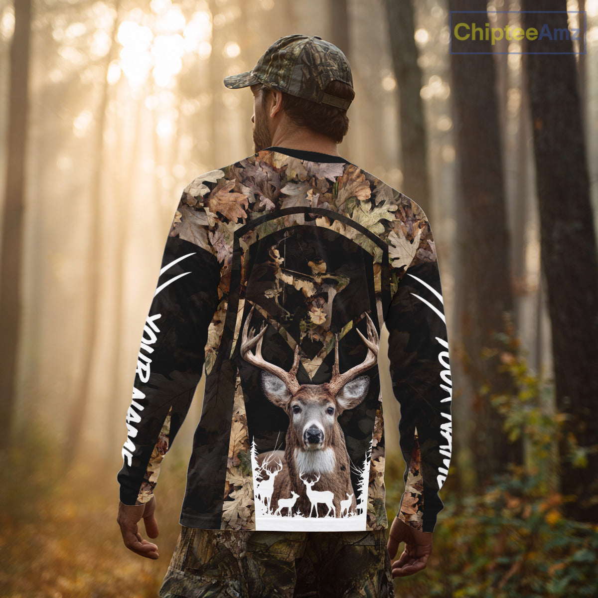 Forest Camo Deer Hunting Shirt, Hunting Hoodie for Deer Hunters, Season Deer Hunting NHT371