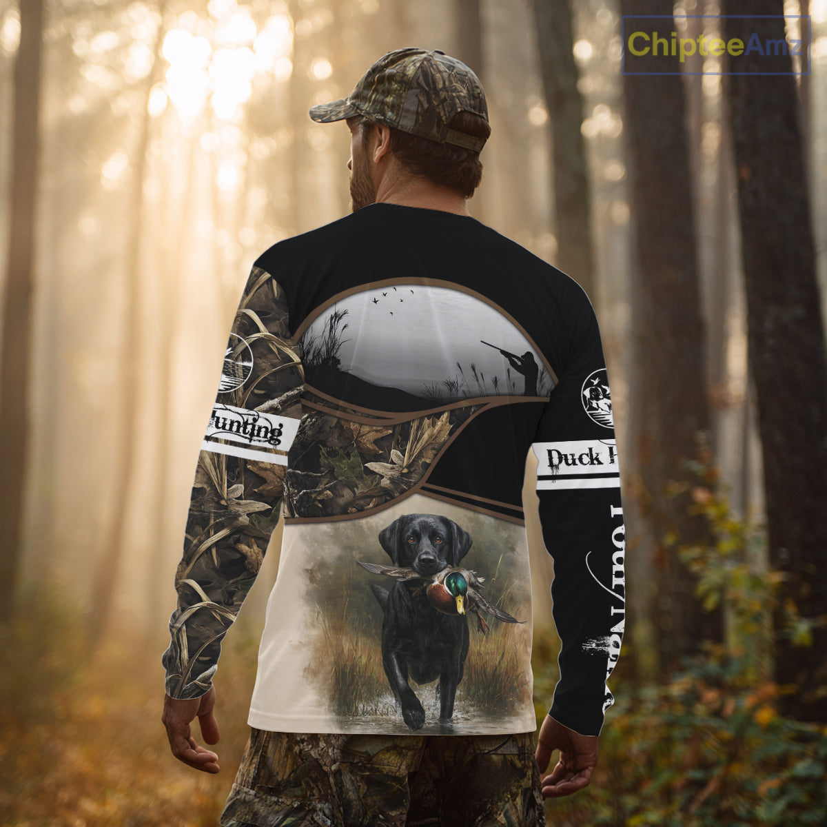 Duck Hunting Black Labrador Retriever Camouflage 3D Printed Shirts, Duck Hunting Camo Shirt NBT218