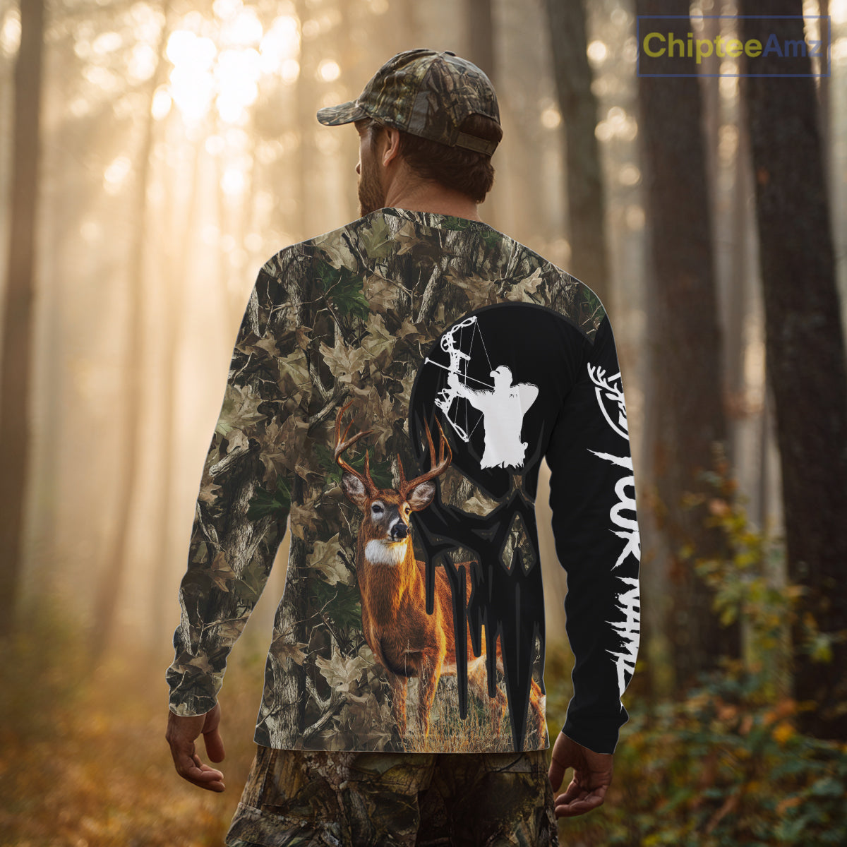 Deer Bow Hunting Camouflage Custom Name Shirt, Personalized Hunting Clothes, Hunting Gifts NBT327