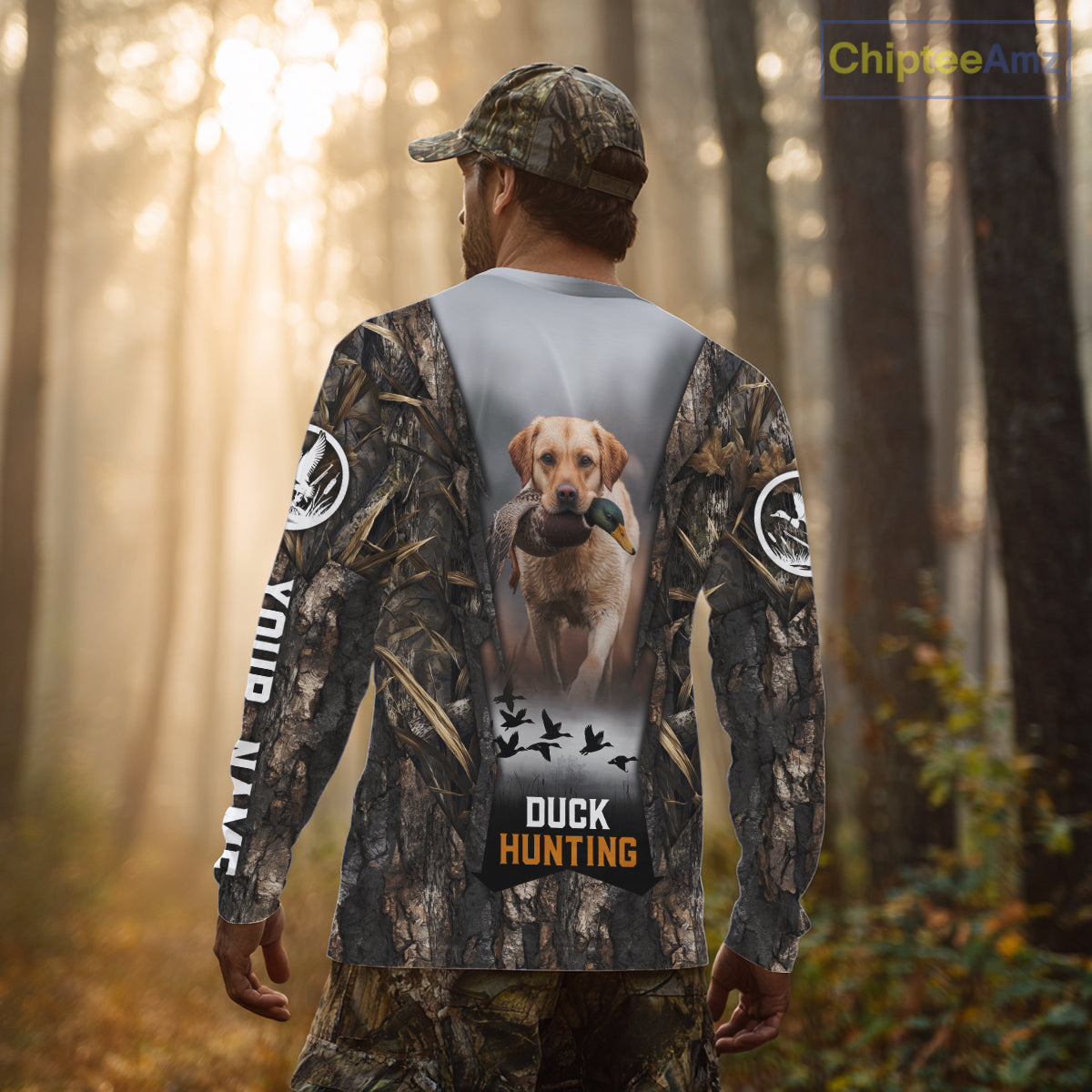 Mallard Duck Hunting Waterfowl Camo Custom Name Shirts for Men, Duck Hunting Clothing NBT288
