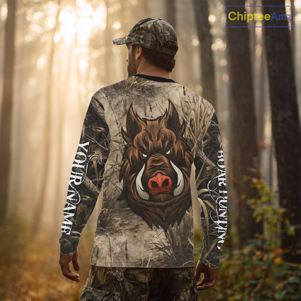 Boar Hunting Camouflage 3D All Over Printed Shirts, Boar Hunting Camo Shirt NBT210
