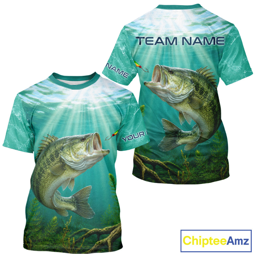 Custom Largemouth Bass Fishing Jerseys, Bass Tournament Fishing T-Shirts For Team NBT861