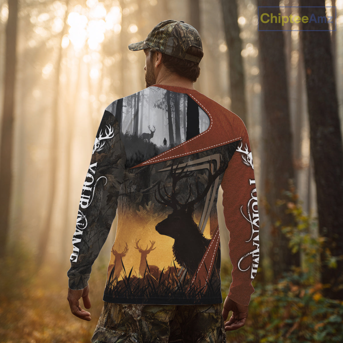 Custom Deer Hunting 3D Printing Brown Camo Shirts for Men, Deer Camp Clothes, Hunting Gifts NBT67
