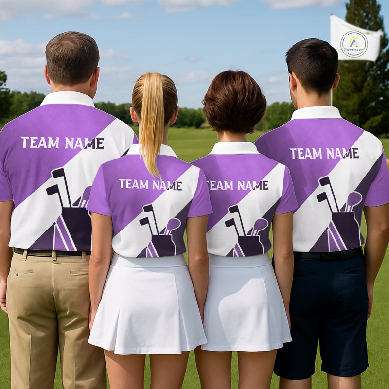 Purple Golf Bag Mens Golf Polo Shirts Custom Golf Shirts, Golf Attire For Men NBT577