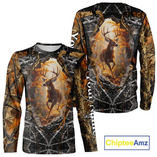 Personalized Deer Hunting 3D All Over Printed Camo Custom Name Shirt, Hunting Gift NBT311