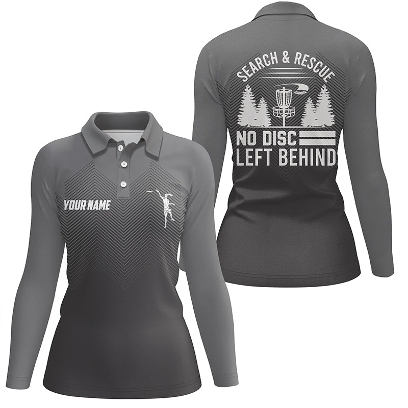 Search & Rescue Grey Geometric Pattern Disc Golf Polo Shirts Cool Disc Golf Shirts For Women LDT0517