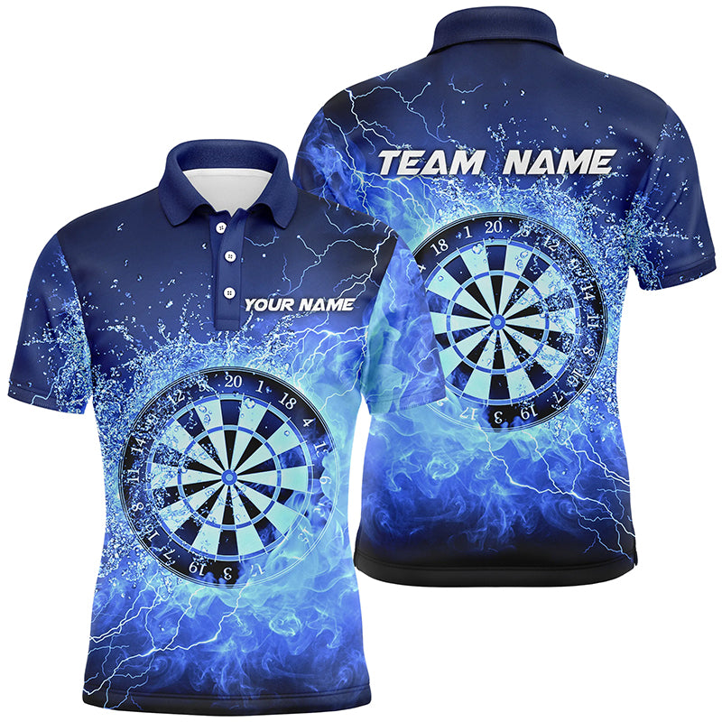 Blue Fire & Water Dartboard Personalized Mens Darts Polo Shirt Custom Darts Jersey For Men LDT1359
