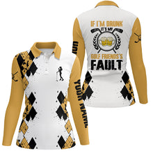 Load image into Gallery viewer, If I'm Drunk It's My Golf Friends' Fault Beer Womens Polo Shirts Argyle Golf Shirts For Women LDT0526