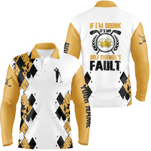 Load image into Gallery viewer, If I'm Drunk It's My Golf Friends' Fault Beer Mens Polo Shirts Argyle Golf Shirts For Men LDT0526