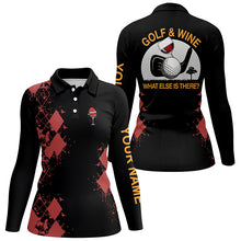 Load image into Gallery viewer, Personalized Golf & Wine Red Argyle Christmas Golf Polo Shirt Customized Golf Tops For Women LDT0881