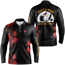 Load image into Gallery viewer, Personalized Golf & Wine Red Argyle Christmas Golf Mens Polo Shirt Customized Golf Shirts For Men LDT0881