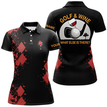 Load image into Gallery viewer, Personalized Golf & Wine Red Argyle Christmas Golf Polo Shirt Customized Golf Tops For Women LDT0881