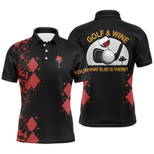 Load image into Gallery viewer, Personalized Golf & Wine Red Argyle Christmas Golf Mens Polo Shirt Customized Golf Shirts For Men LDT0881