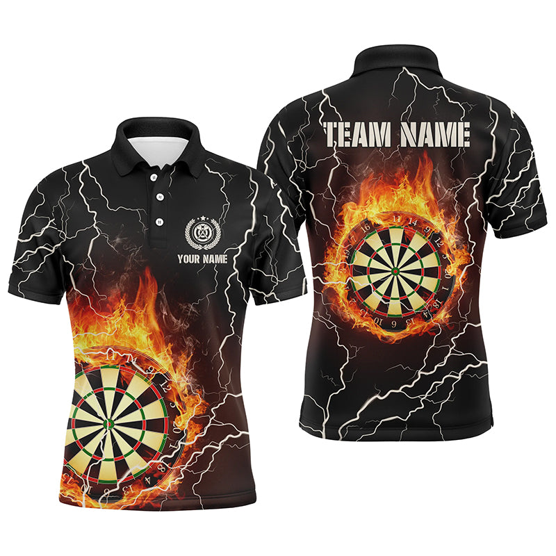 Mens Flame Darts Polo Shirts Personalized Lightning Thunder Darts Jersey For Men LDT0304