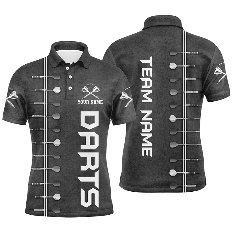 Personalized Mens Darts Polo Shirt 3D Printed Black White Custom Dart Jerseys For Men LDT0977