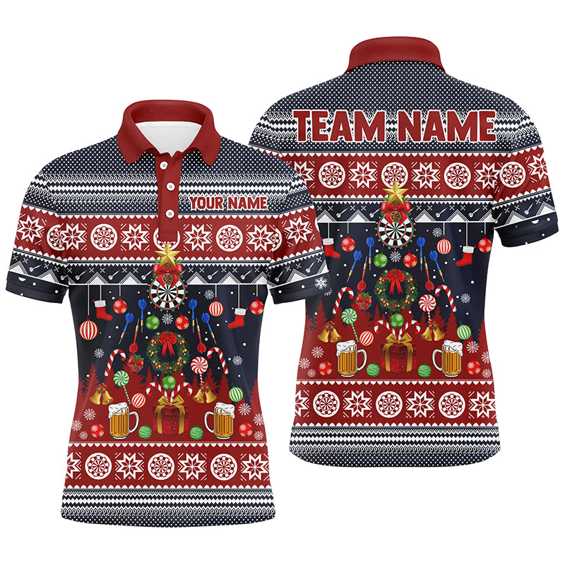 Personalized Christmas Darts Men Polo Shirt Custom Winter Darts Shirt For Men Dart Jersey LDT0795