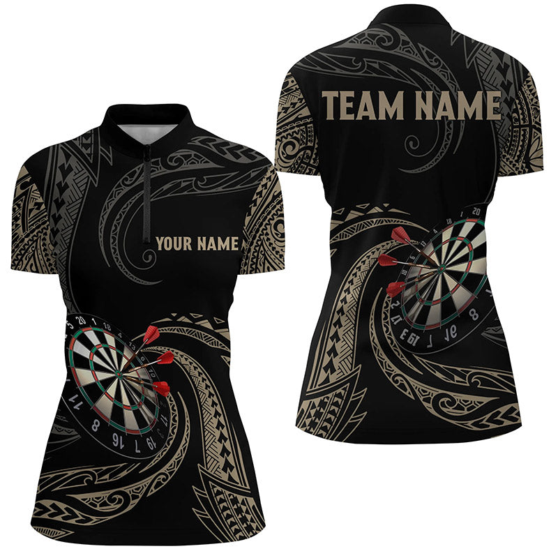 Personalized Roll Tribal Darts Quarter Zip Shirts Custom Women Darts Shirt Dart Jerseys LDT0825