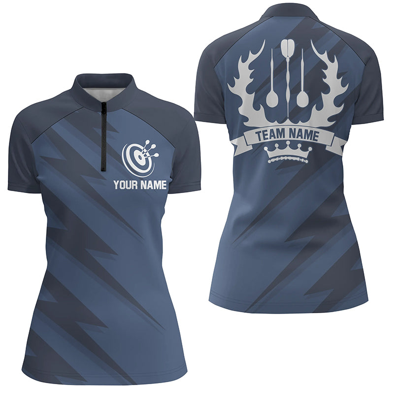 Customized Womens Navy Lightning Basic Darts Shirt Cool Darts Jersey For Women LDT0318