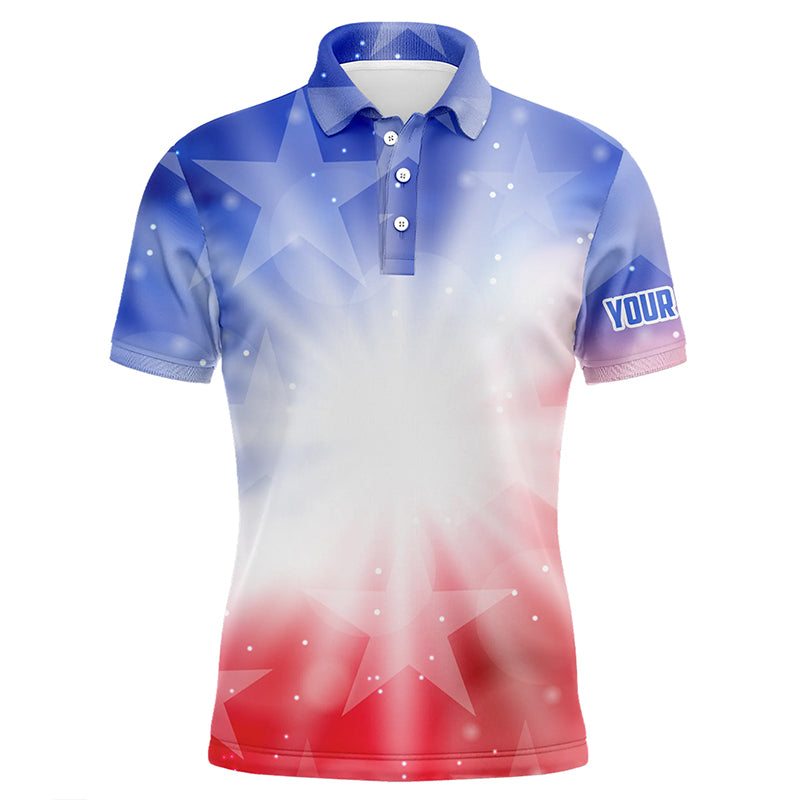 Gradient American Flag Golf Men Polo Shirts Patriotic Usa Golf Shirts For Men Cool Golf Gifts LDT0637