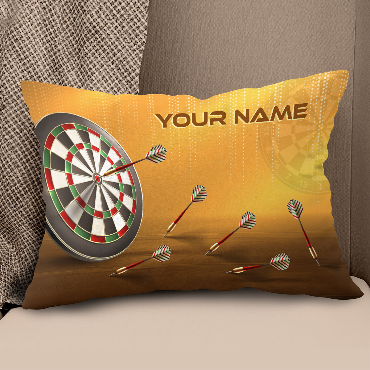 Dartboard Custom Throw Pillow Personalized Dart Gifts For Dart Lovers LDT1107