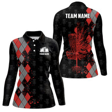 Load image into Gallery viewer, Personalized Argyle Pattern Disc Golf Polo Shirt Custom Disc Golf Shirts For Women Golf Gifts LDT0748
