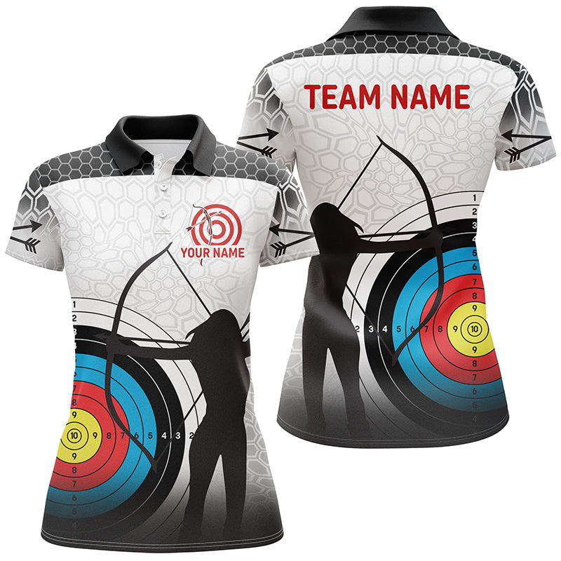 Personalized 3D Target Archery Silhouette Archer Polo Shirts For Women, Custom Arrows Archery Shirts VHM0637