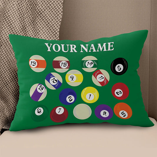 Personalized Billiard Balls Pillow Custom Throw Pillow Top Billiard Gift VHM0889