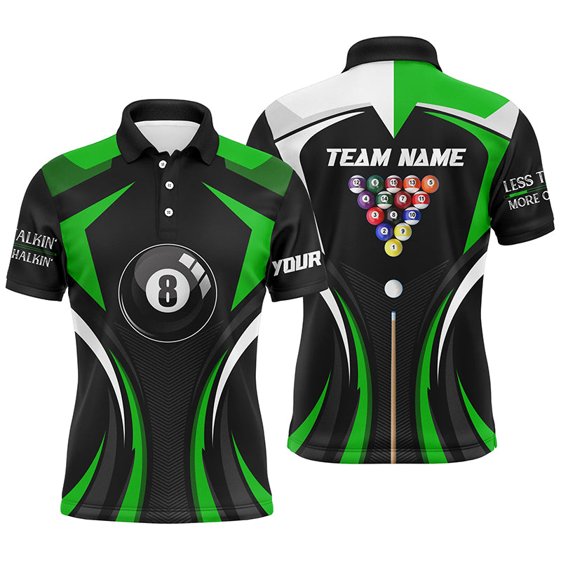 Personalized Less Talkin And More Chalkin Billiard Balls Polo Shirts For Men, 8 Ball Pool Jerseys VHM0500