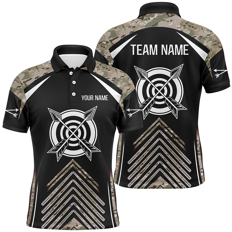 Personalized Camouflage 3D Target Archery Polo Shirts For Men, Custom Arrows Archery Team Shirts VHM0762
