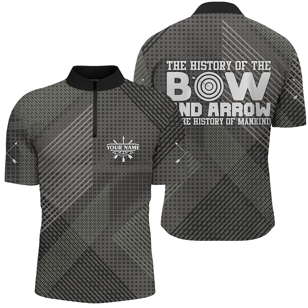 Personalized History Of Bow And Arrow Archery Quarter-Zip Shirts For Men, Arrows Archery Jerseys VHM0765