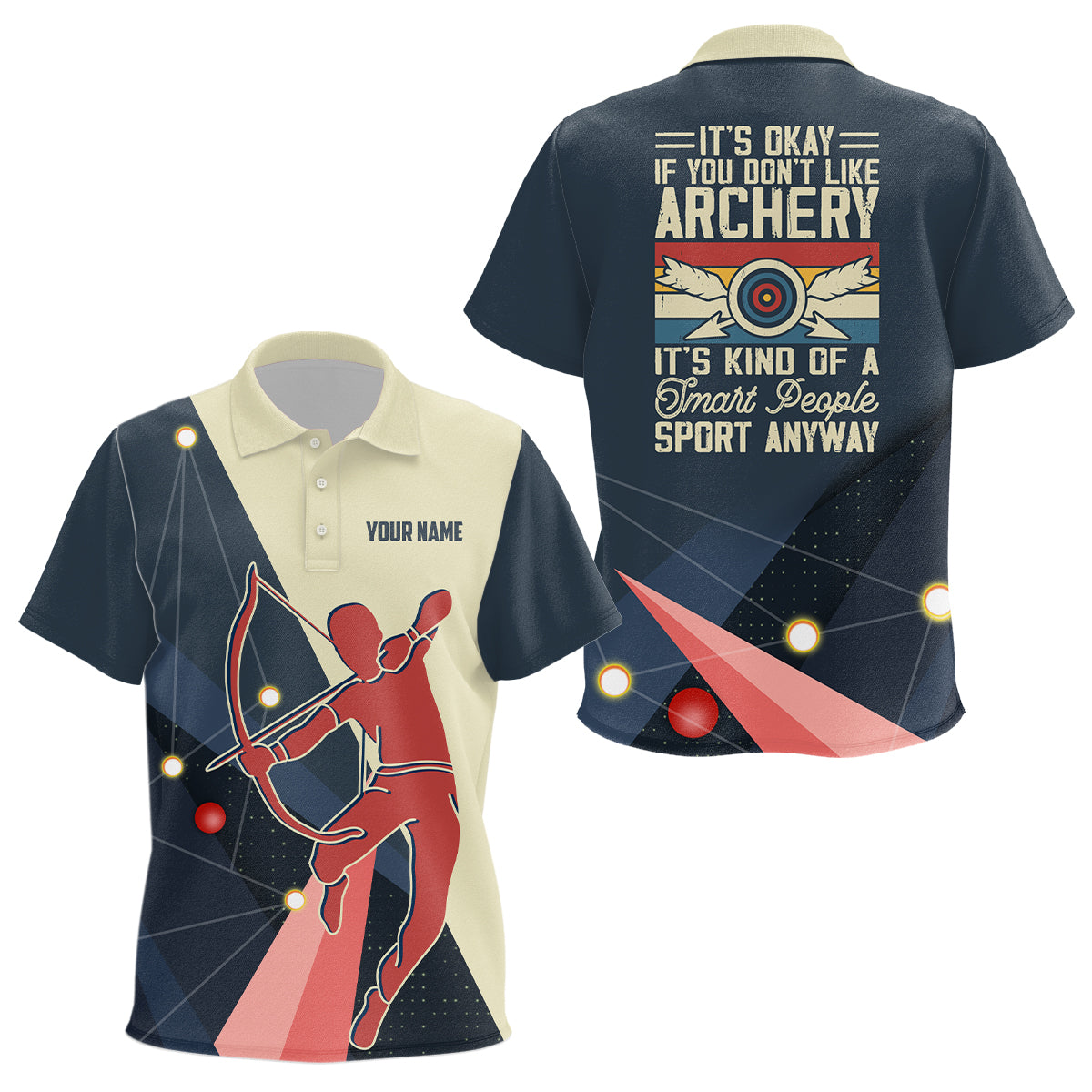 Personalized Silhouette Archer 3D Target Archery Polo Shirts For Kids, Custom Funny Archery Shirts VHM0623