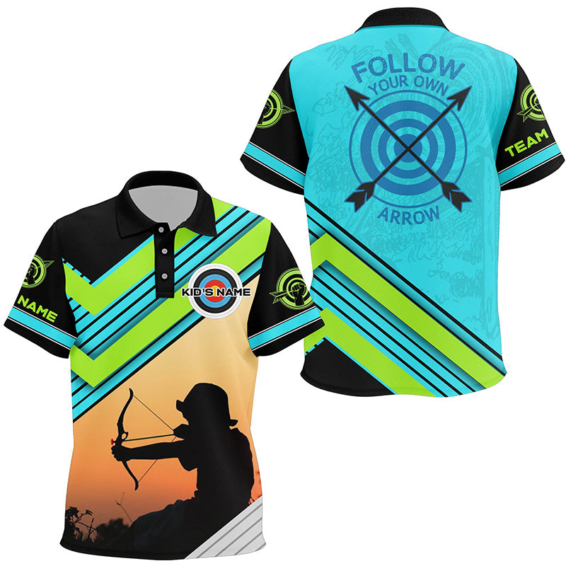 Personalized The Archer Follow Your Own Arrow Archery Kid Polo Shirts, Funny Archery Jerseys Shirts TDM0556