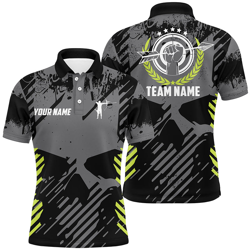 Archery Grey Skull Grunge Style Custom 3D Polo Shirts For Men Best Idea Gifts Shirts For Archers TDM0600