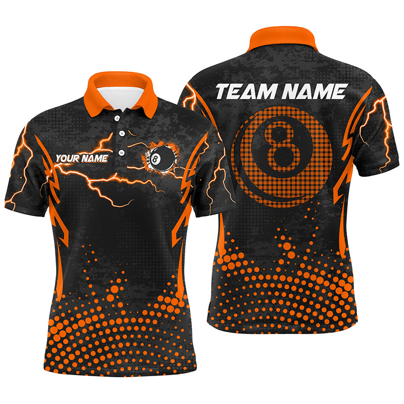 Personalized Orange 8 Ball Point Billiard Men Polo Shirts Best Custom Billiards Apparel Clothing TDM1523