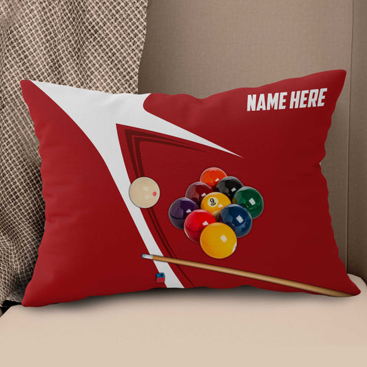 Customized Red Billiard Balls Pillows, Pillow Gifts For Billiard Lovers TDM0844