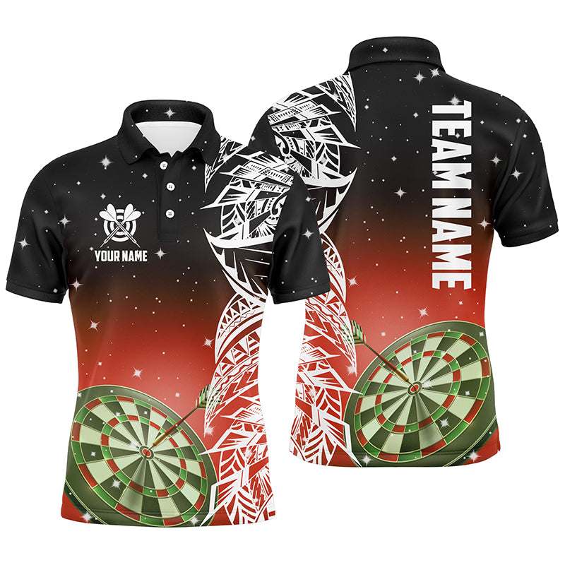 Personalized 3D Dart Board Red Version Men Polo Shirts Custom Dart League Shirts Dart Jerseys TDM1202