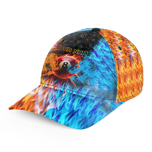 Personalized Billiard Fire And Water 3D Printed Billiards Caps, Top Hats Billiard For Poor Player TDM1087