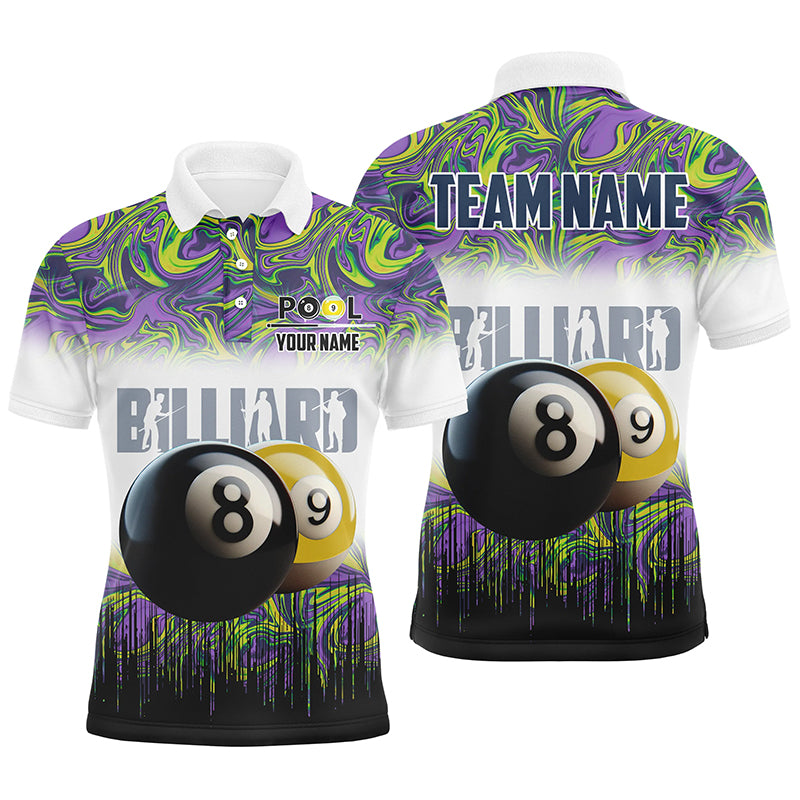Black Yellow Billiard 8 Ball & 9 Ball Pool Men Polo Shirts Customized Billiard Attire Jerseys TDM1222