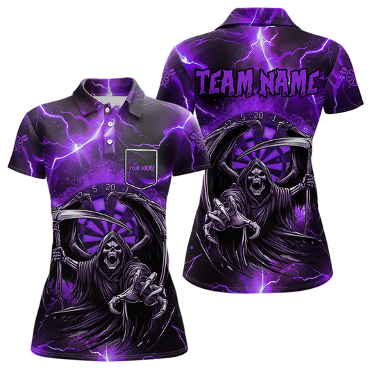 Purple Grim Reaper Custom Thunder Lightning Women Dart Shirt, Dart Jersey TDM3550