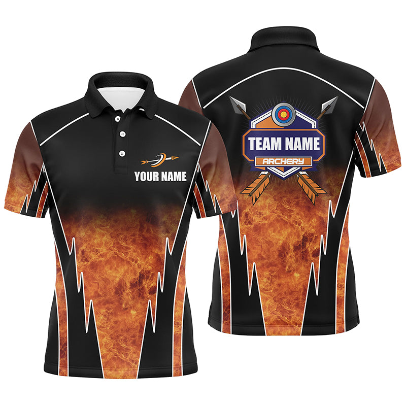 Customized Orange Black Archery Polo Shirts For Men, Archery Performance Team Uniform Shirts TDM0555