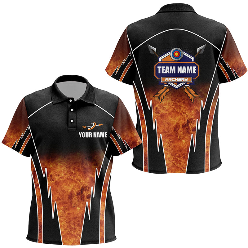 Customized Orange Black Archery Polo Shirts For Kid, Archery Performance Team Uniform Shirts TDM0555