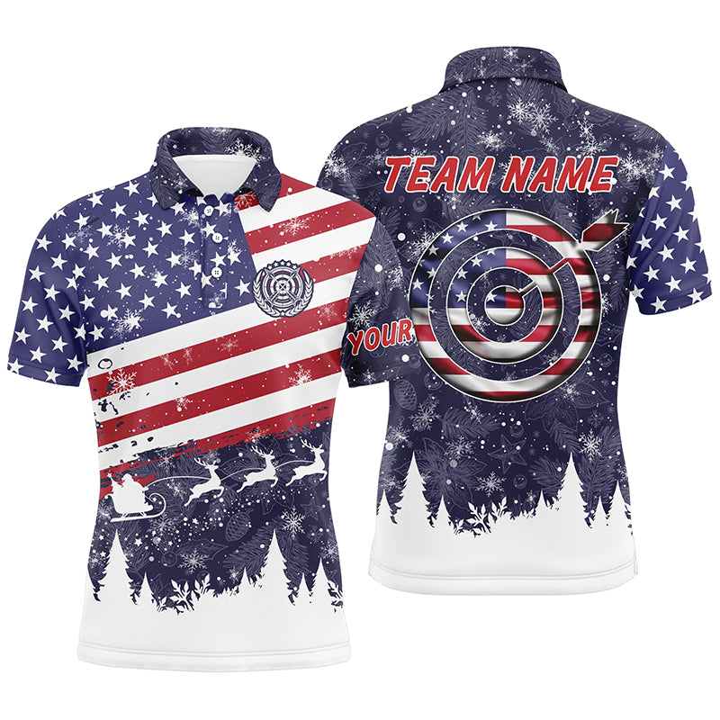 Funny Christmas US Archery Target Custom Polo Shirts For Men Best Archery Christmas Shirts Ever TDM0583