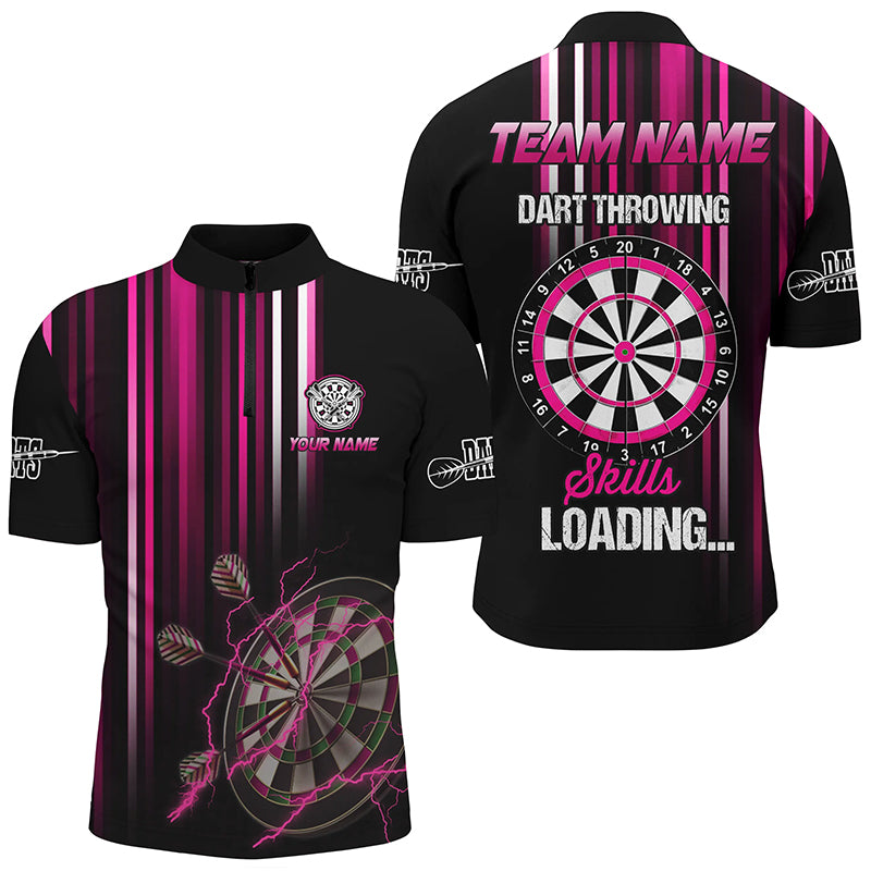 Darts Throwing Skills Loading Custom Pink Darts Shirts For Men Custom Funny Darts Apparel Jerseys TDM2278