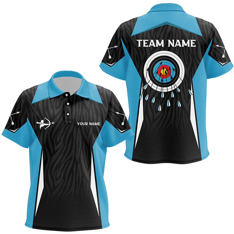 Personalized Blue Archery Jerseys Kid Polo Shirts Custom 3D All Over Printed Archery Target Shirts TDM0607