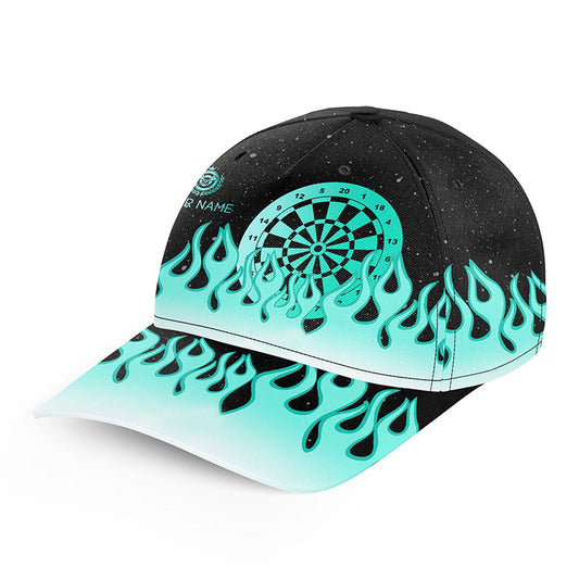 Turquoise Dartboard Fire Flame Darts Cap Custom 3D Baseball Darts Hats Gifts For Darts Player TDM3059
