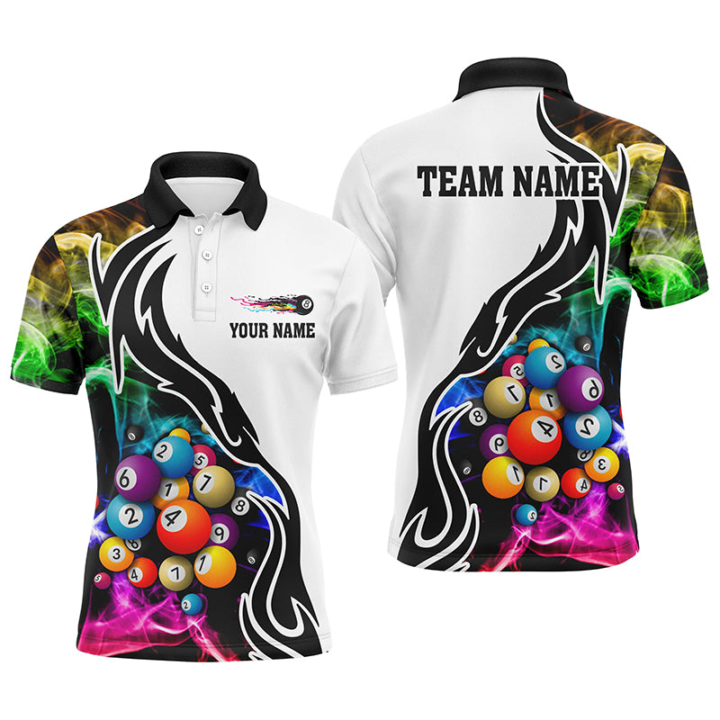 Personalized Name Billiard 3D Multicolor All Over Print Polo Shirts For Men Best Shirt For Pooler TDM0205